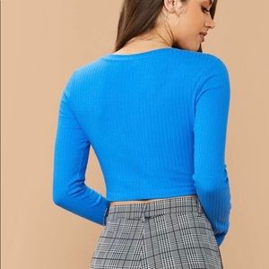 Blue cropped sweater